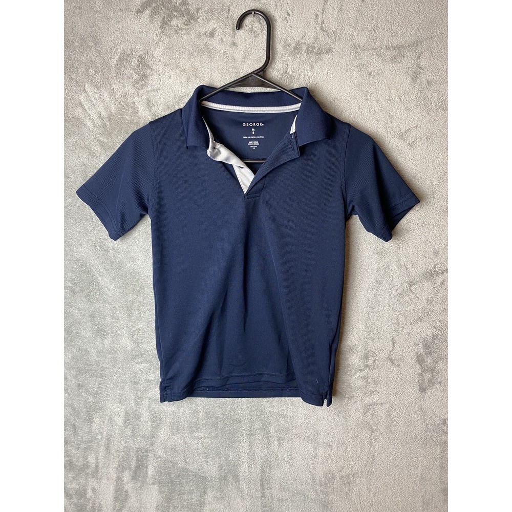 George Boys M Polo Shirt Navy Short Sleeve Casual